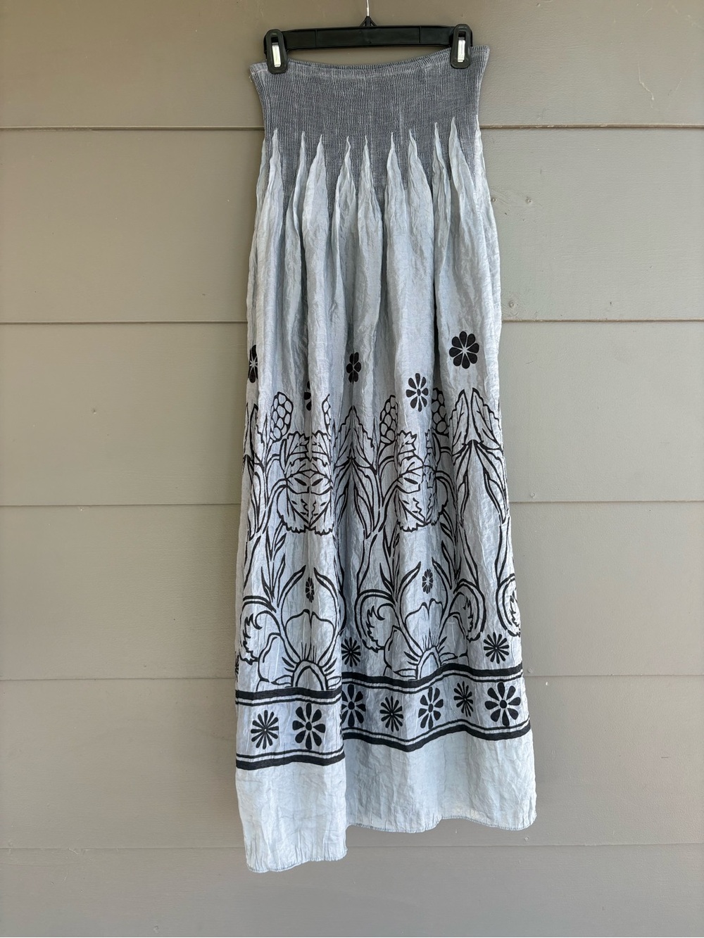 Lapis Smocked Floral Convertible Skirt/Dress